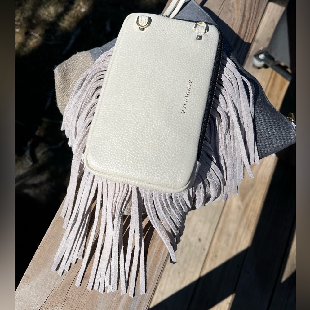 *NEW* Bandolier Fringe Pouch Cream/Gold